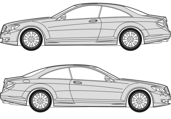 Mercedes Benz CL coupe (2006) (Мерcедес Бенз CL Купе (2006)) - чертежи (рисунки) автомобиля